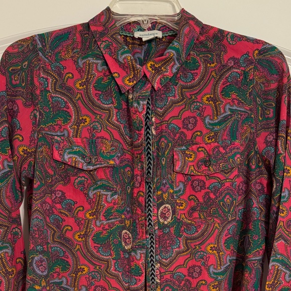 Sundance Paisley Top Size S Button Down Long Sleeve Shirt - Picture 2 of 7